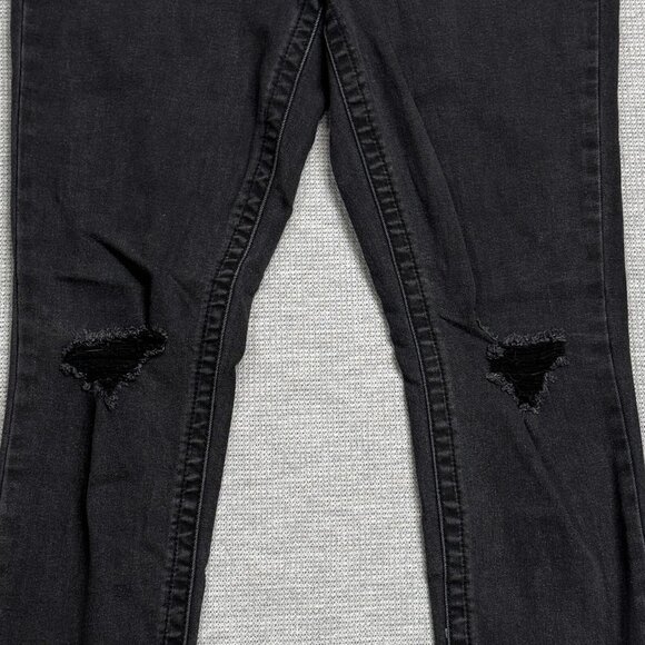Seven7 Womens Black Distressed Denim Tummyless High Rise Skinny Jeans Size 10 - Picture 7 of 16